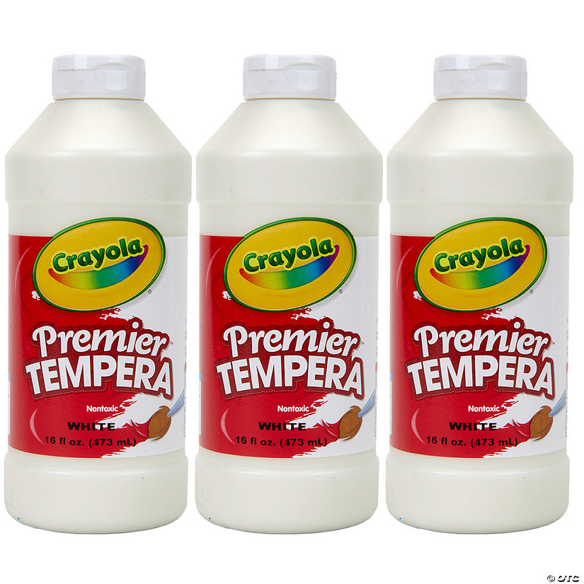 Crayola Premier Tempera Paint, 16 oz, White, Pack of 3 Image
