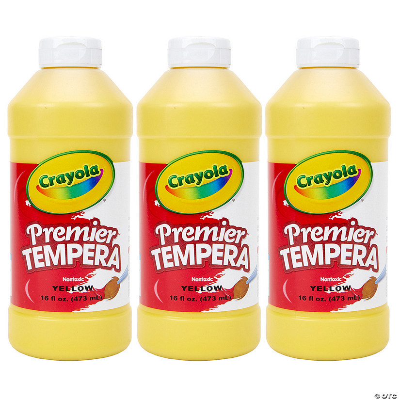 Crayola Premier Tempera Paint, 16 oz, Yellow, Pack of 3 Image
