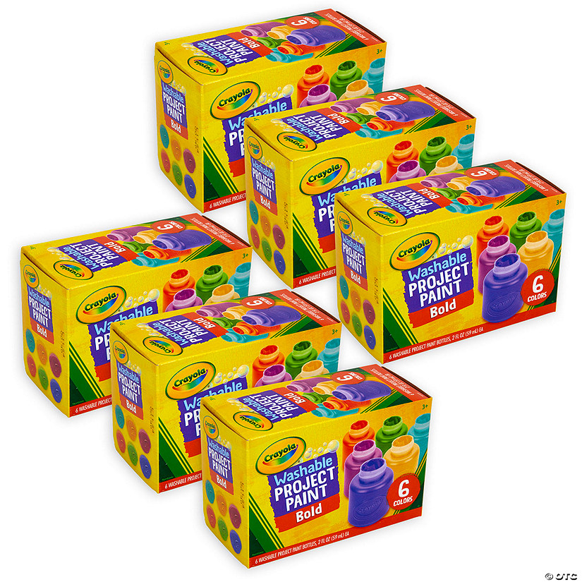 Crayola Washable Project Paint, Bold, 6 Per Pack, 6 Packs Image