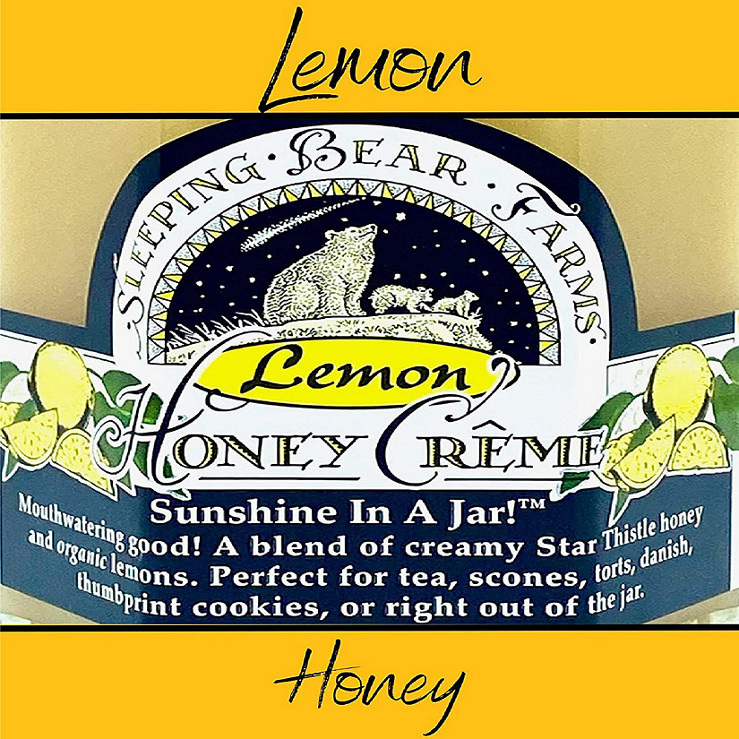 Creamed Honey and Lemon - Lemon Honey Creme 8 oz. Jar with Organic Lemon Image