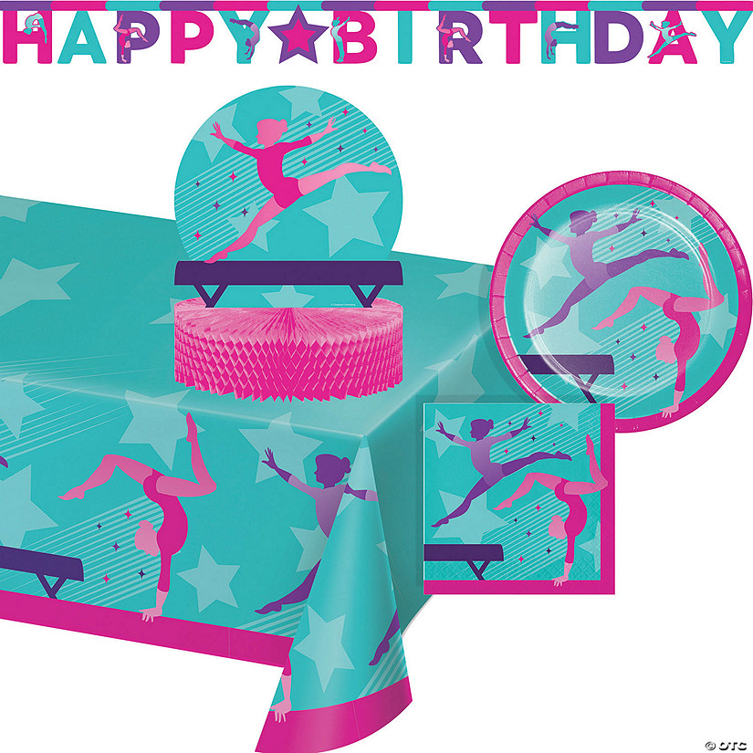 Creative Converting Gymnastics Birthday Party Kit, Serves 8 Image