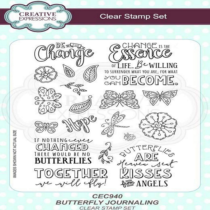 Creative Expressions Butterfly Journaling A5 Clear Stamp Set Image