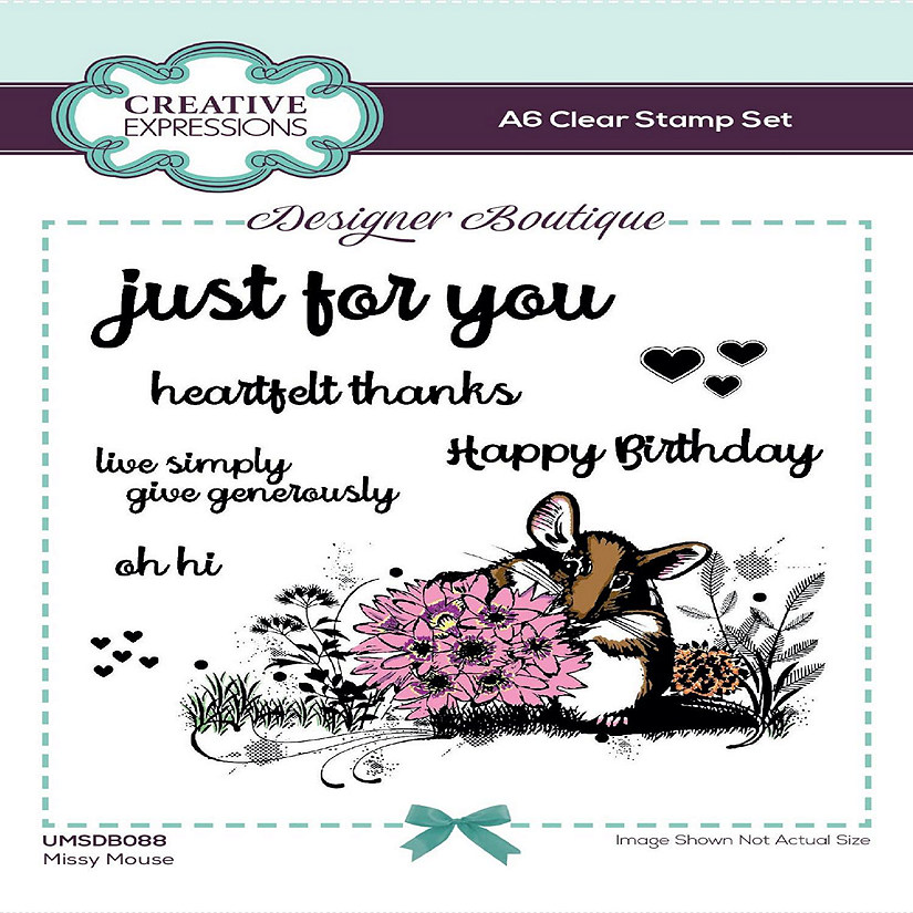 Creative Expressions Designer Boutique Woodland Walk Collection Missy Mouse A6 Clear Stamp Set Image