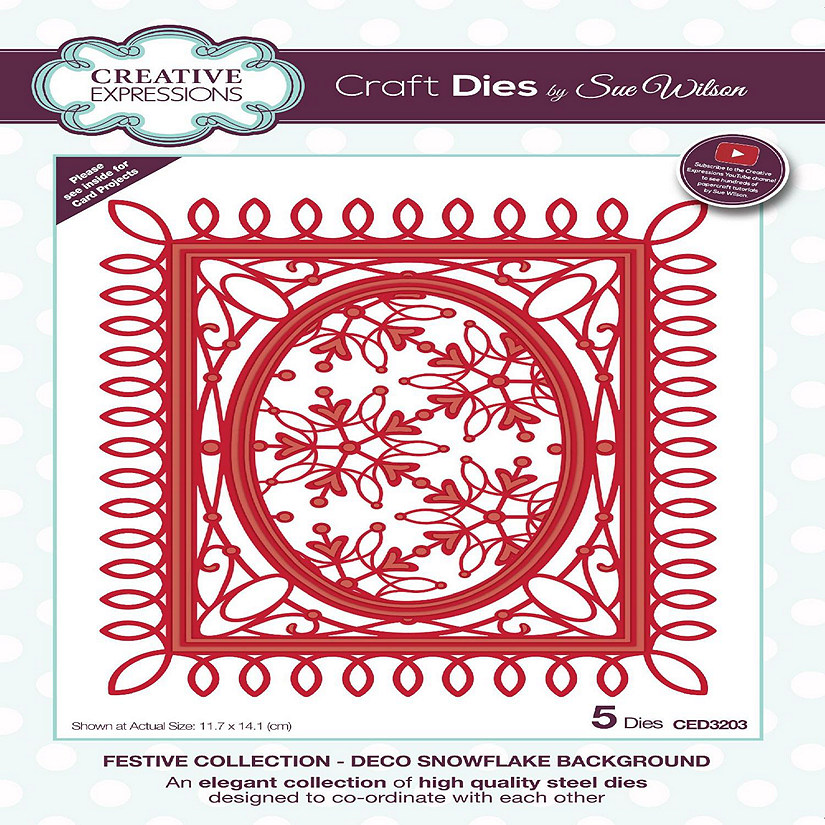 Creative Expressions Dies by Sue Wilson Festive Deco Snowflake Background Image