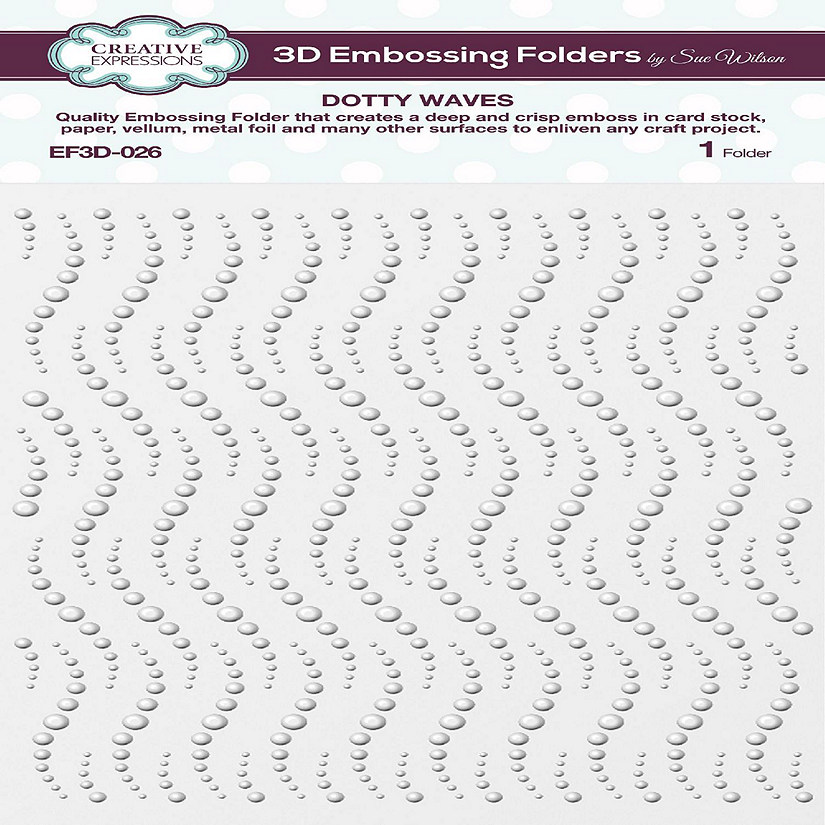 Creative Expressions Dotty Waves 3D 5 34 x 7 12 3D Embossing Folder Image