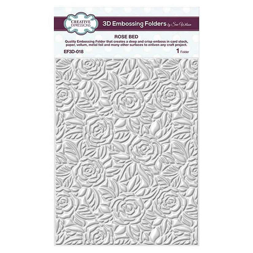 Creative Expressions Embossing Folder 3D 5 34 x 7 12 Rose Bed Image