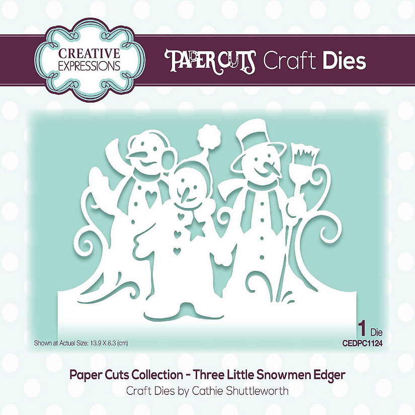 Creative Expressions Paper Cuts Edger Three Little Snowmen Craft Die Image