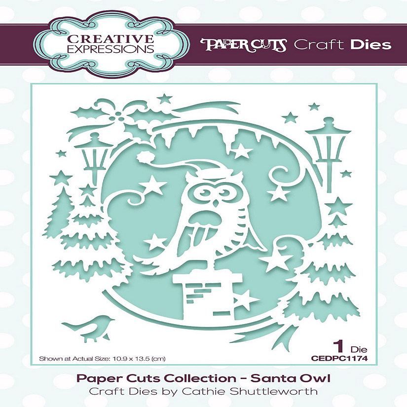 Creative Expressions Paper Cuts Scene Santa Owl Craft Die Image
