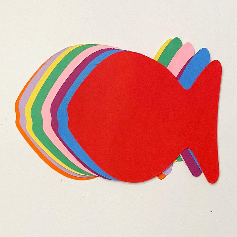Creative Shapes Etc.  -  Faith Fish Large Assorted Color Construction Paper Craft Cut-outs Image