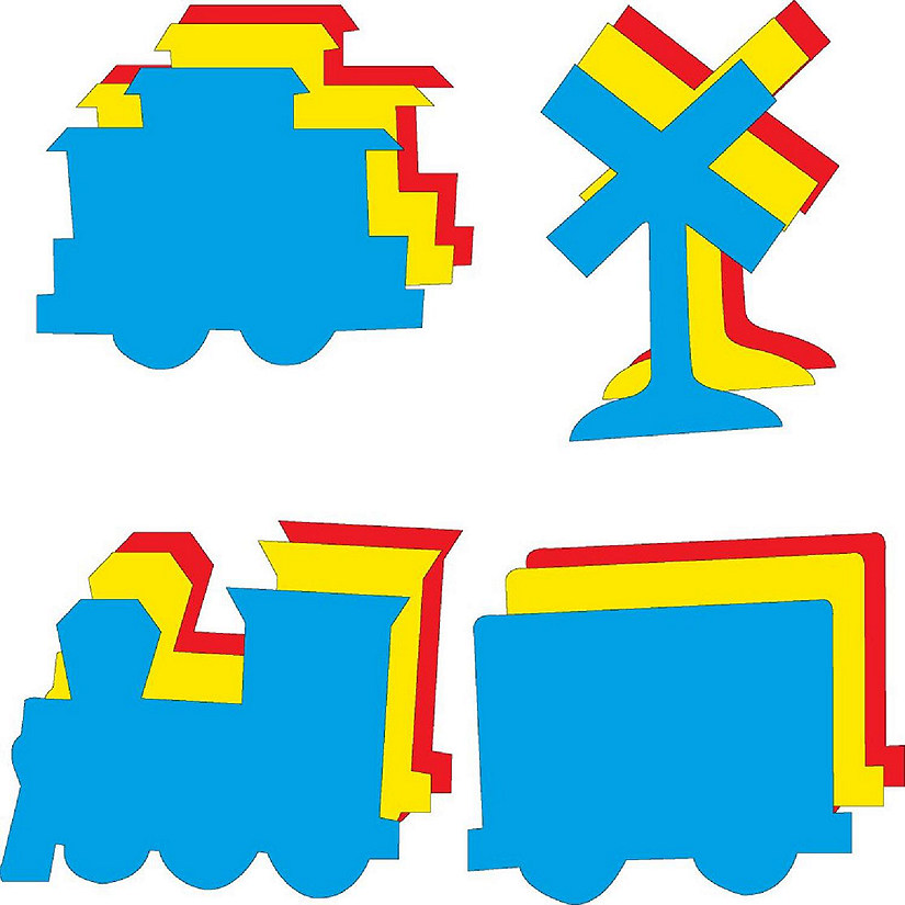 Creative Shapes Etc.  -  Large Cut-out Set - Tri-Color Train Image