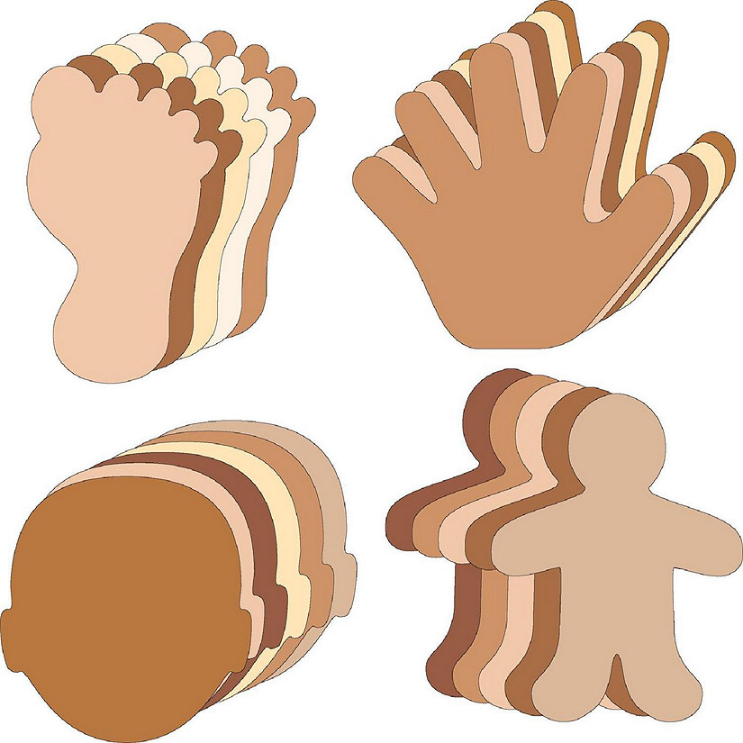 Creative Shapes Etc.  -  Small Cut-out Set - Multicultural Body Parts Image