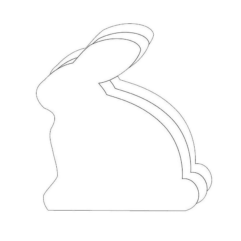 Creative Shapes Etc.  -  Small Single Color Construction Paper Craft Cut-out - Rabbit Image