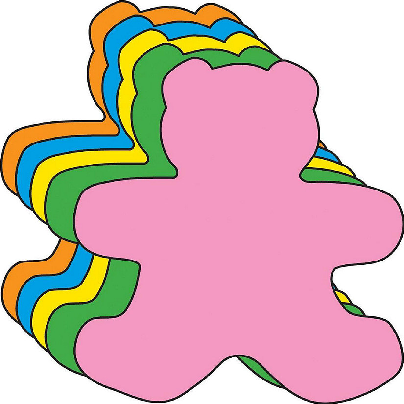 Creative Shapes Etc.  -  Teddy Bear Assorted Color Construction Paper Craft Cut-outs- 3" Image