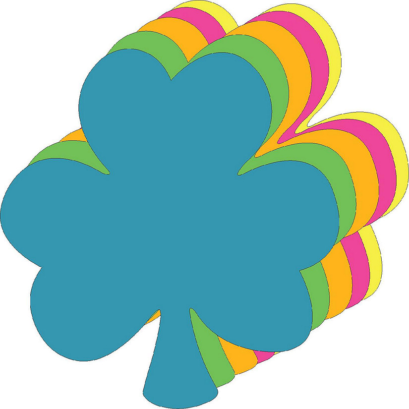 Creative Shapes Etc. - Assorted Color Bright Neon Large Cut-outs Shamrock Image