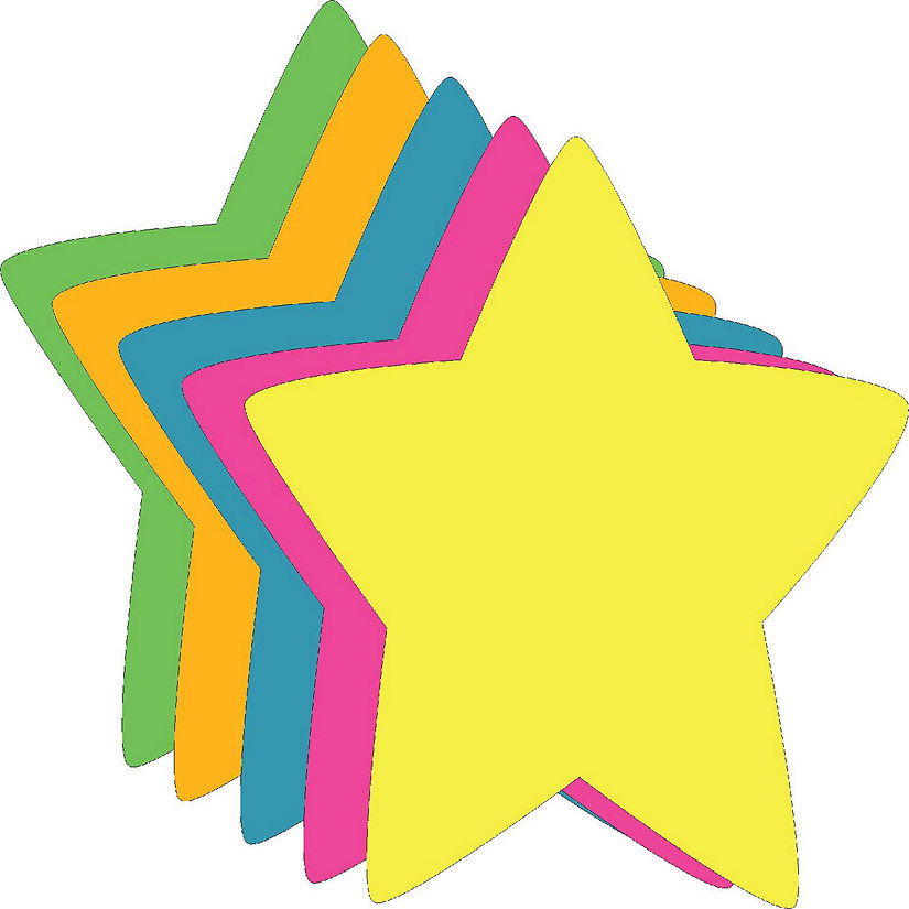 Creative Shapes Etc. - Assorted Color Bright Neon Large Cut-outs Star Image