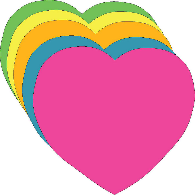 Creative Shapes Etc. - Assorted Color Bright Neon Small Cut-outs - Heart Image