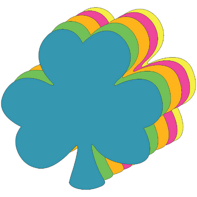 Creative Shapes Etc. - Assorted Color Bright Neon Small Cut-outs - Shamrock Image