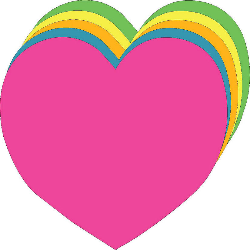 Creative Shapes Etc. - Assorted Color Bright Neon Super Cut-outs &#8211; Heart Image
