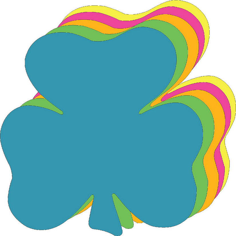 Creative Shapes Etc. - Assorted Color Bright Neon Super Cut-outs Shamrock Image