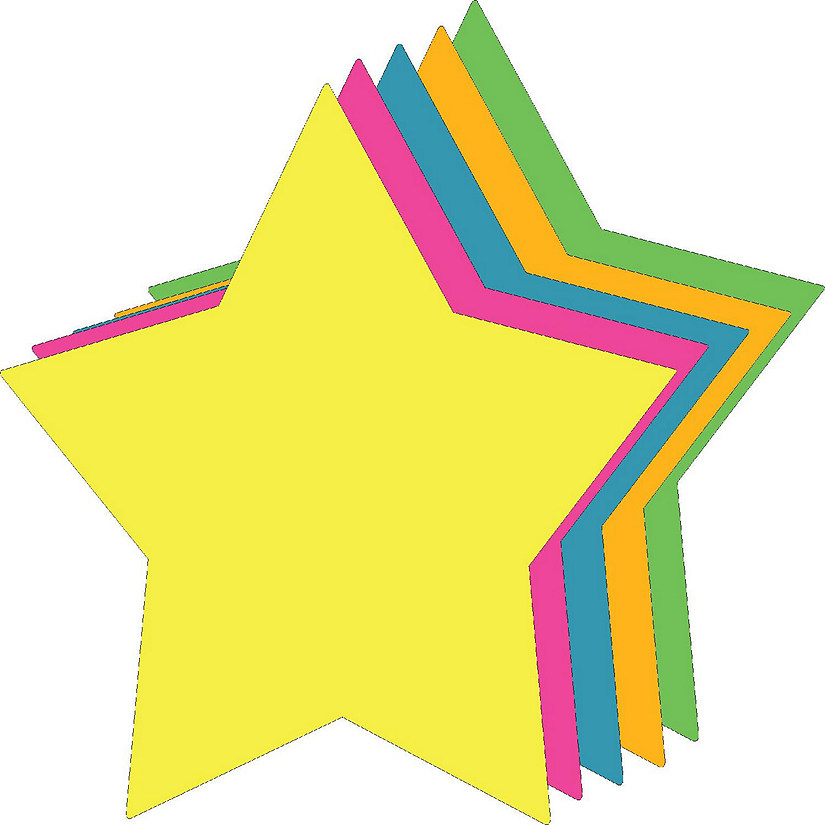 Creative Shapes Etc. - Assorted Color Bright Neon Super Cut-outs Star Image