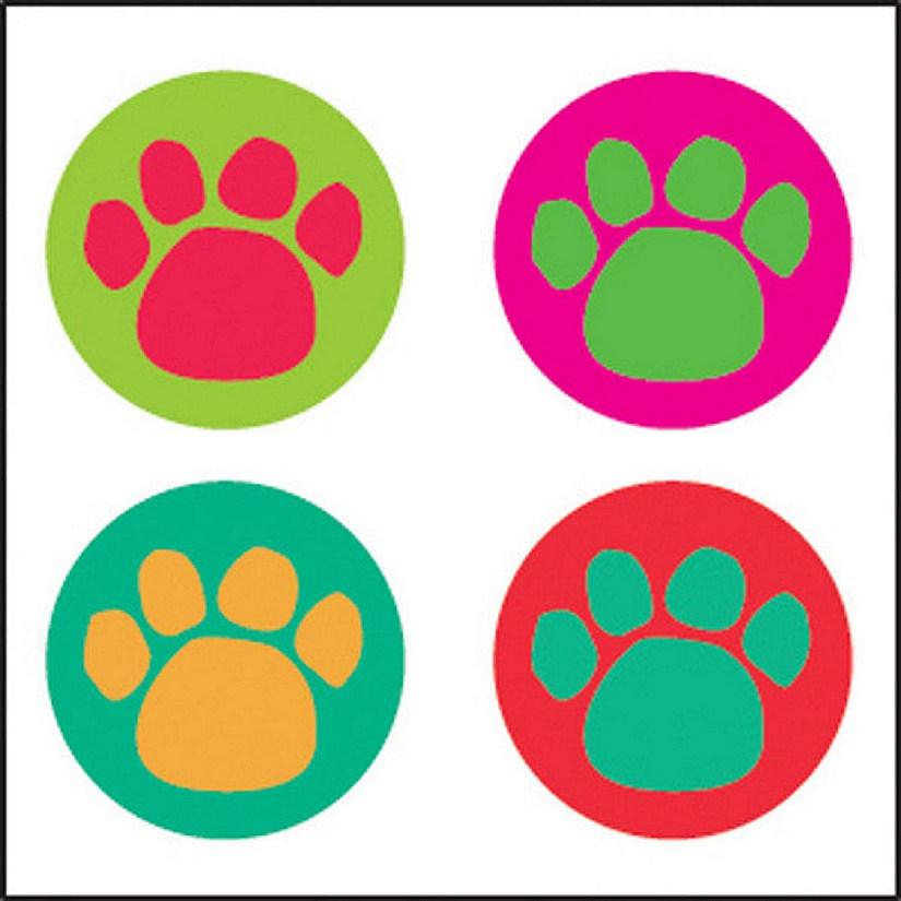 Creative Shapes Etc. - Incentive Stickers - Colorful Paw Prints Image