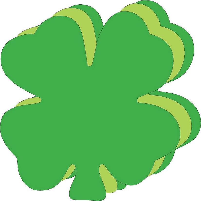 Creative Shapes Etc. - Large Assorted Color Construction Paper Craft Cut-out &#8211; Assorted Green Four Leaf Clover Image