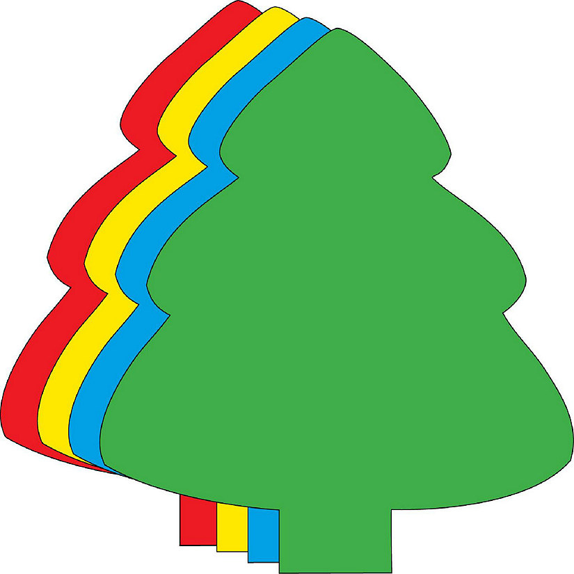 Creative Shapes Etc. - Large Assorted Color Creative Foam Cut-Outs - Evergreen Tree Image