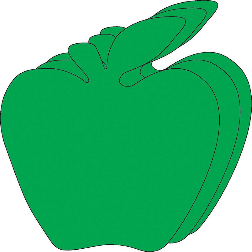 Creative Shapes Etc. - Large Single Color Construction Paper Craft Cut-out - Green Apple Image