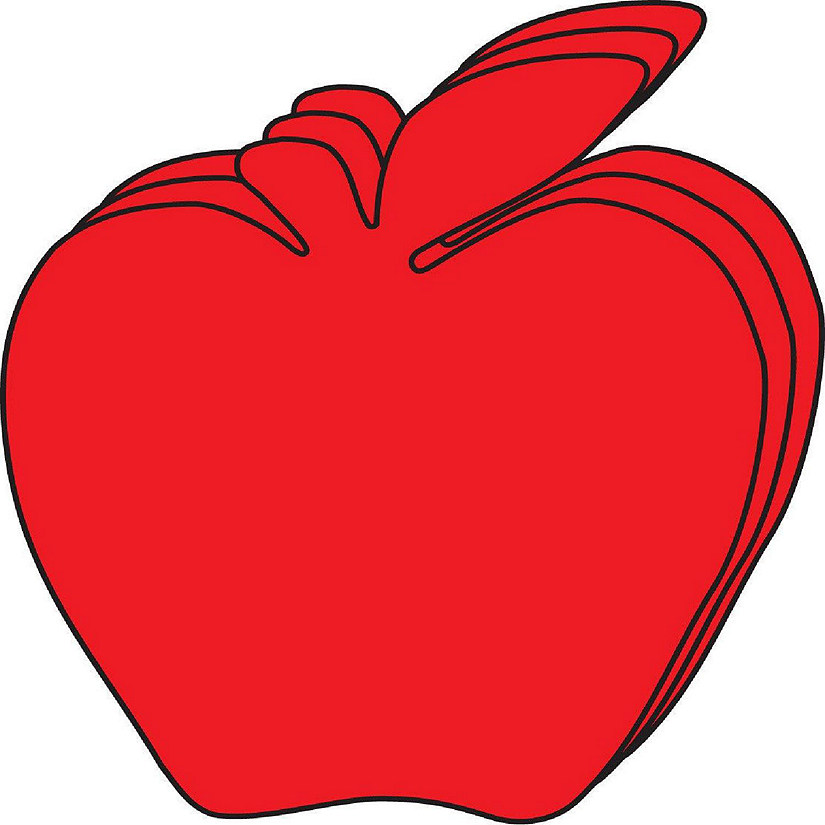 Creative Shapes Etc. - Large Single Color Construction Paper Craft Cut-out - Red Apple Image