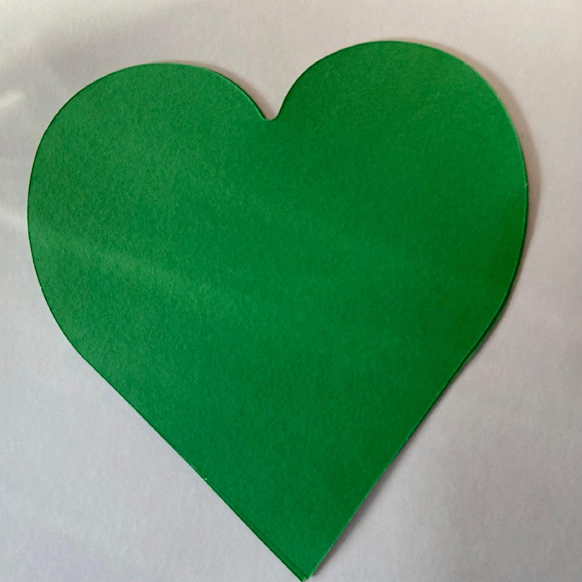 Creative Shapes Etc. - Large Single Color Construction Paper Craft Cut-out - St. Patrick's Day Heart Image