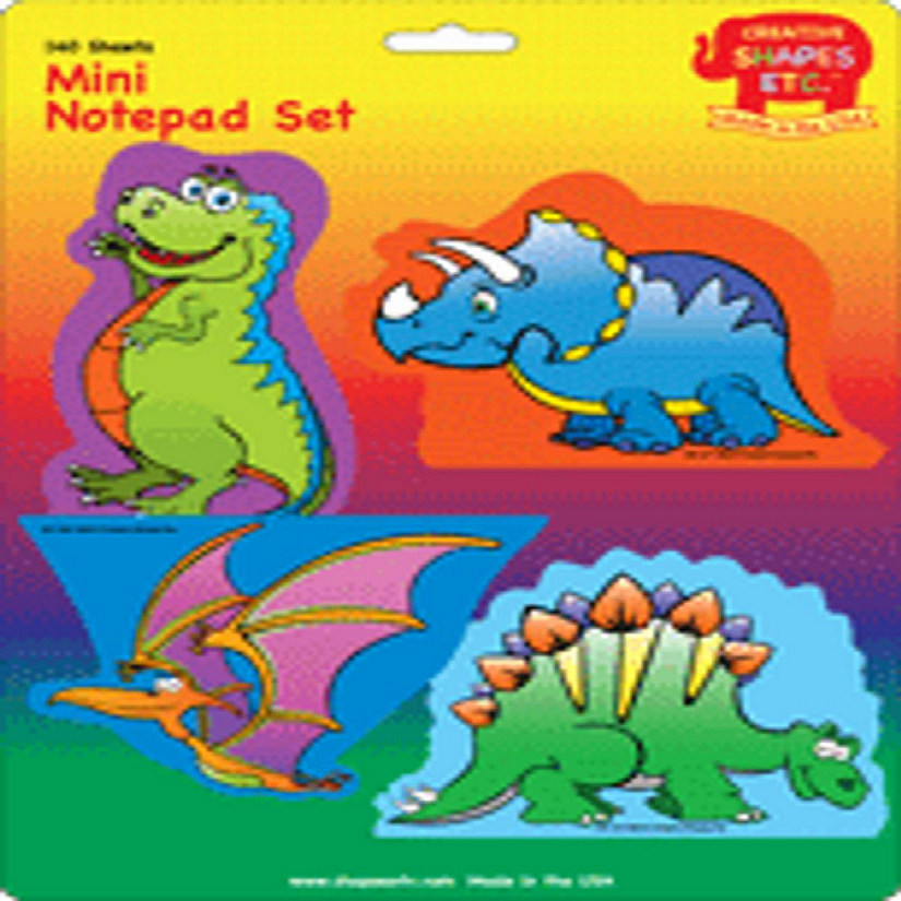 Creative Shapes Etc. - Mini Notepad Set -  Dinosaur Image