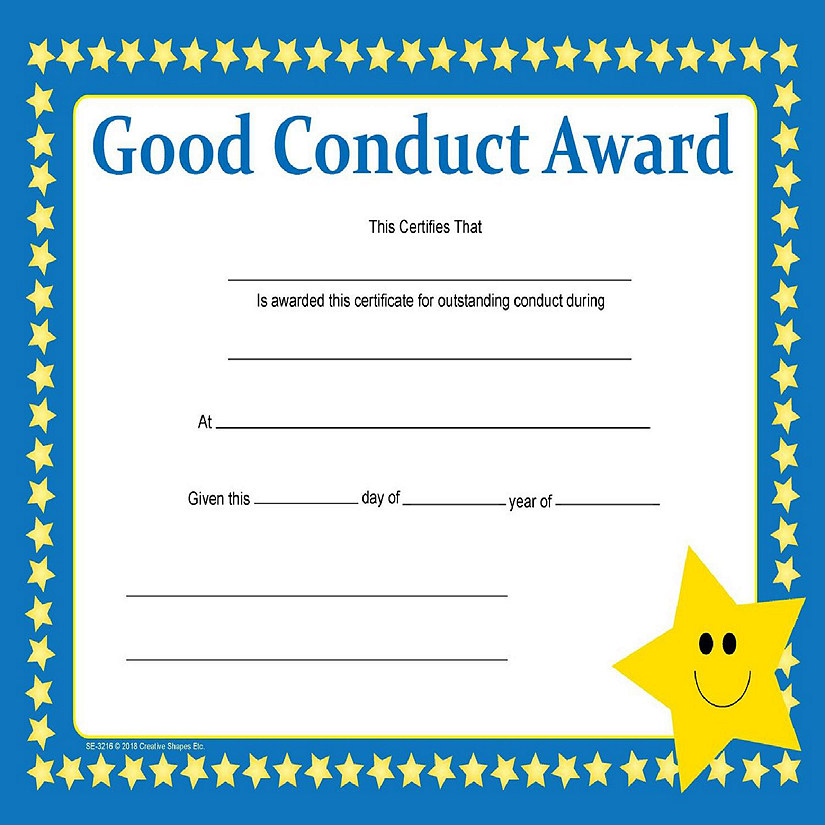 Creative Shapes Etc. - Recognition Certificate - Good Conduct Image