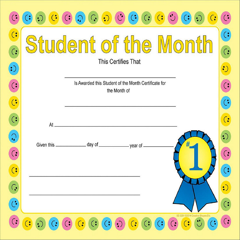Creative Shapes Etc. - Recognition Certificate - Student Of The Month Image