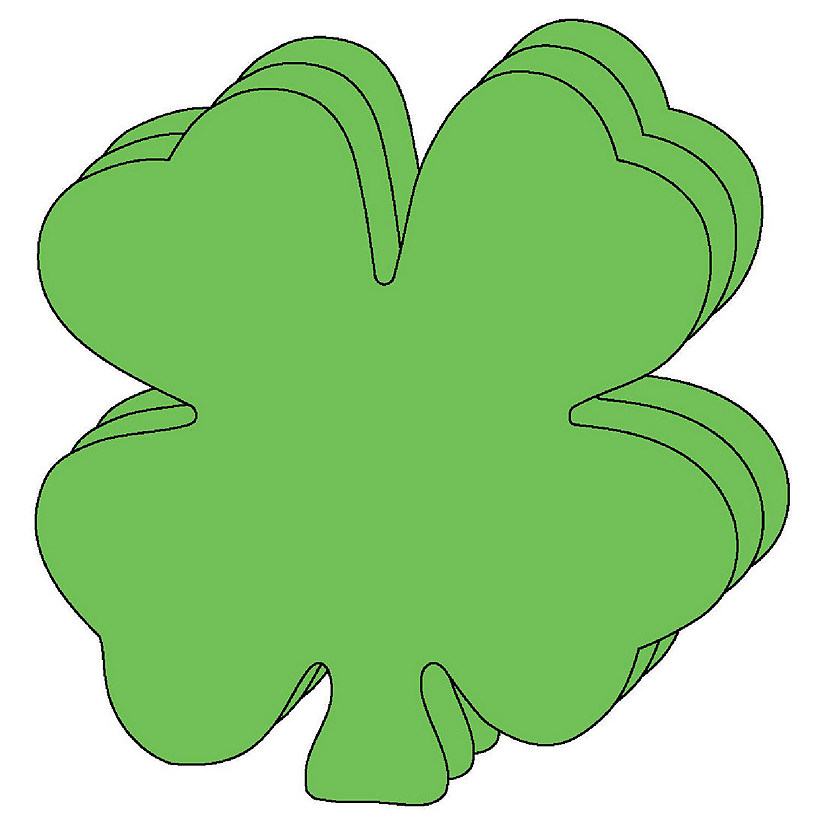 Creative Shapes Etc. - Single Color Bright Neon Small Cut-outs - Four Leaf Clover Image