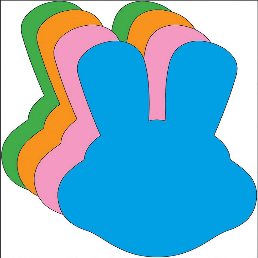 Creative Shapes Etc. - Small Assorted Color Creative Foam Craft Cut-outs - Bunny With Ears Image