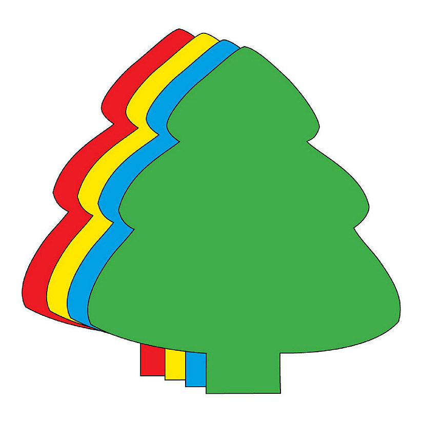 Creative Shapes Etc. - Small Assorted Color Creative Foam Cut-Outs - Evergreen Tree Image