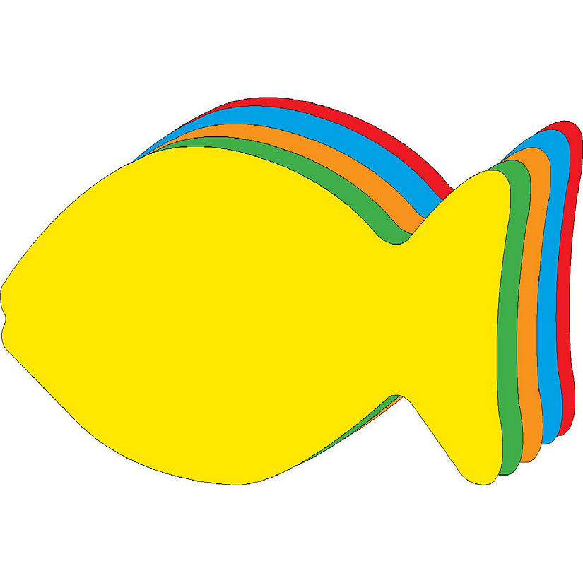 Creative Shapes Etc. - Small Assorted Color Creative Foam Cut-Outs - Faith Fish Image