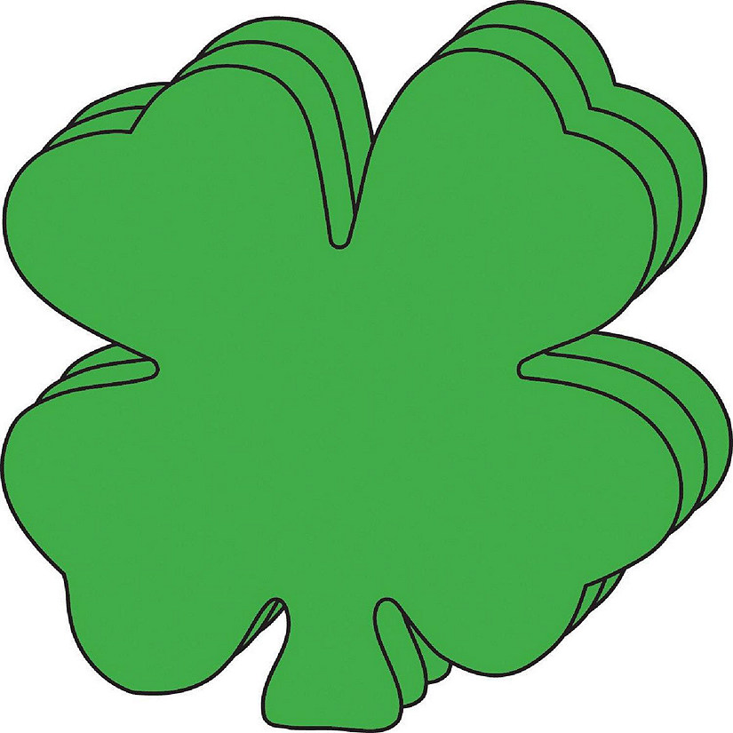 Creative Shapes Etc. - Small Single Color Construction Paper Craft Cut-out - Four Leaf Clover Image