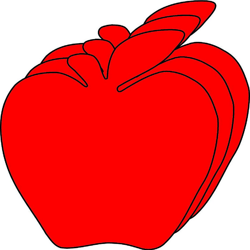 Creative Shapes Etc. - Small Single Color Construction Paper Craft Cut-out - Red Apple Image