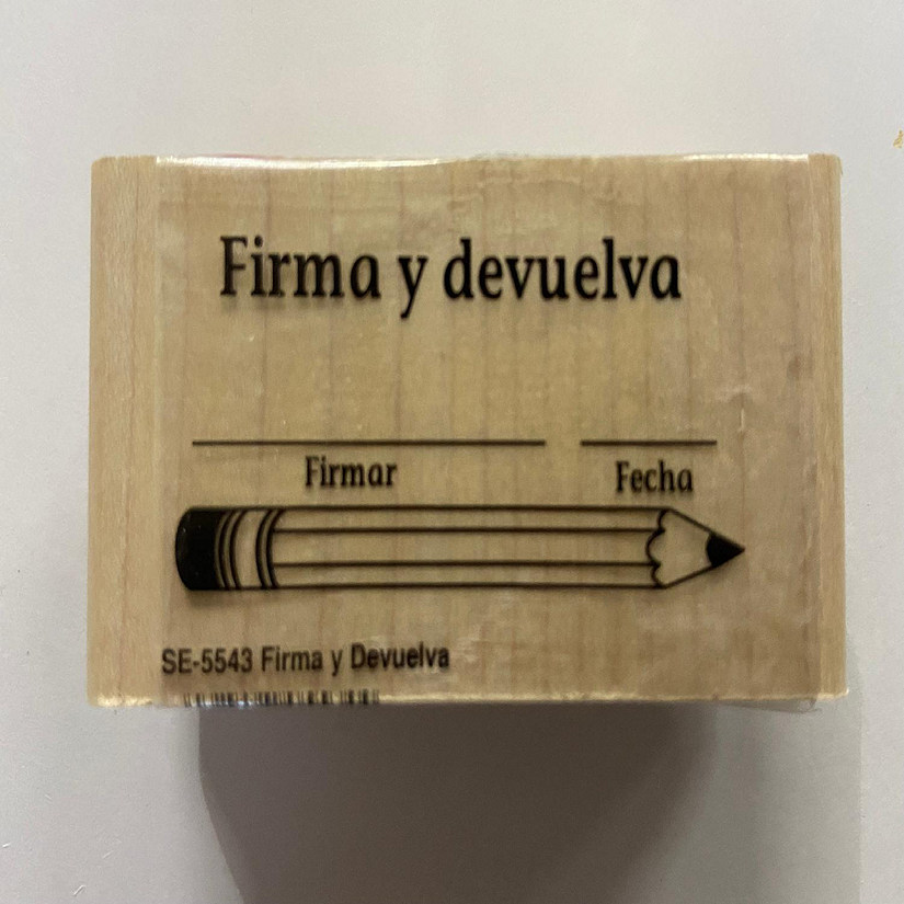 Creative Shapes Etc. - Teacher's Stamp Spanish - Firma Y Devuelva (sign And Return) Image