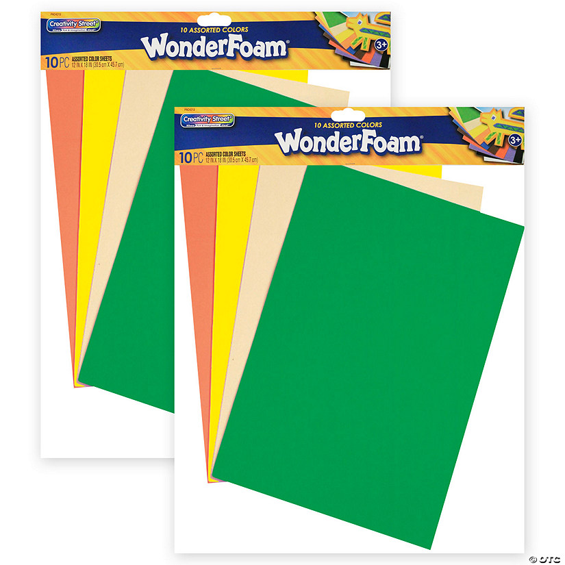 Creativity Street WonderFoam Sheets, 12" x 18", Assorted Colors, 10 Sheets Per Pack, 2 Packs Image