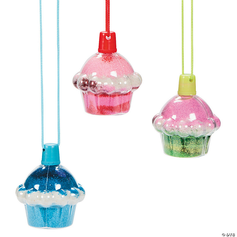 Cupcake Sand Art Bottle Necklaces - 12 Pc. Image