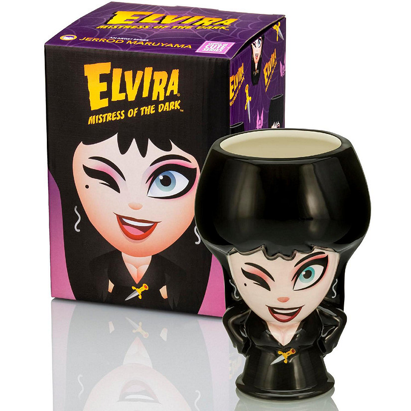 Cupful of Cute Mistress of the Dark Elvira Ceramic Mug  Holds 18 Ounces Image