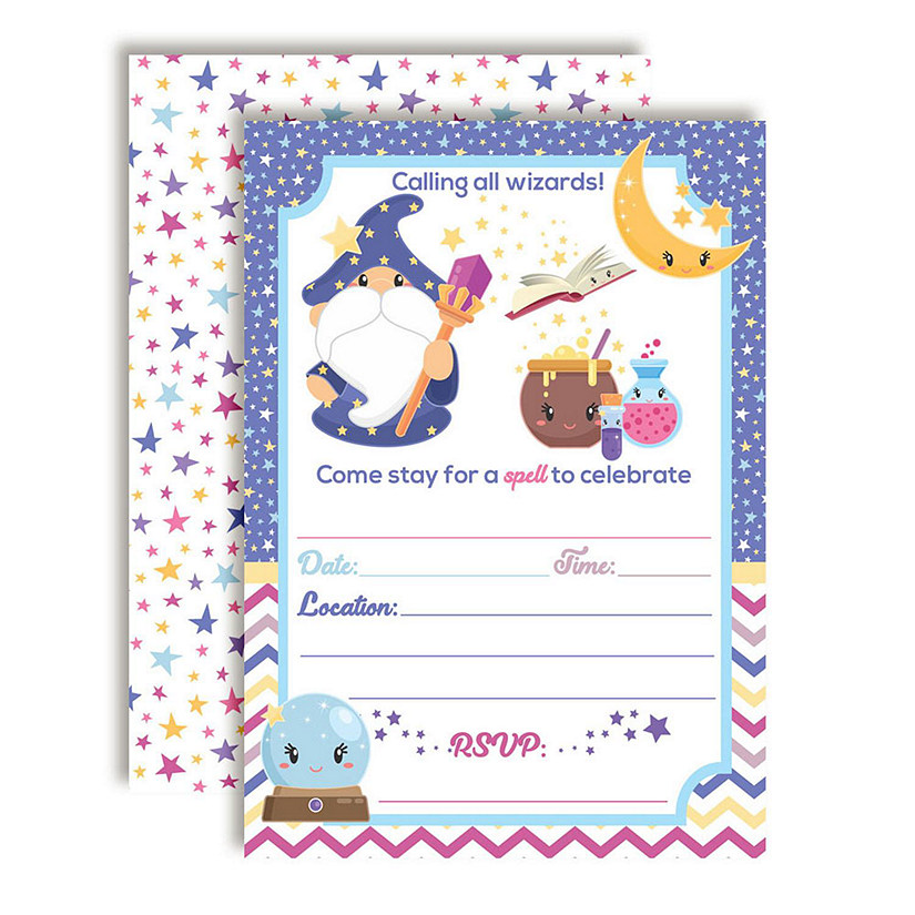 Cute Wizard Party Invitations 40pc. by AmandaCreation Image