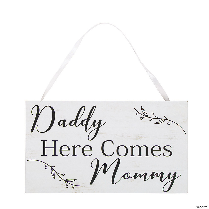 Daddy Here Comes Mommy Ring Bearer Sign Image
