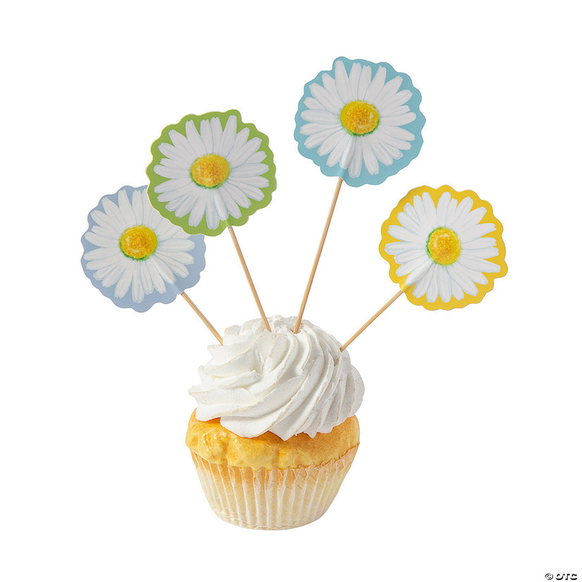 Daisy Cupcake Picks - 24 Pc. Image