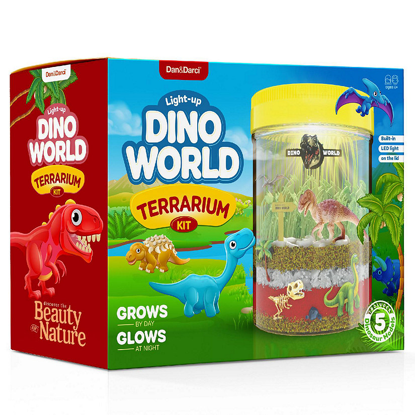 Dan&Darci - Dino World Terrarium Kit for Kids - STEM Science Gardening Kits Image