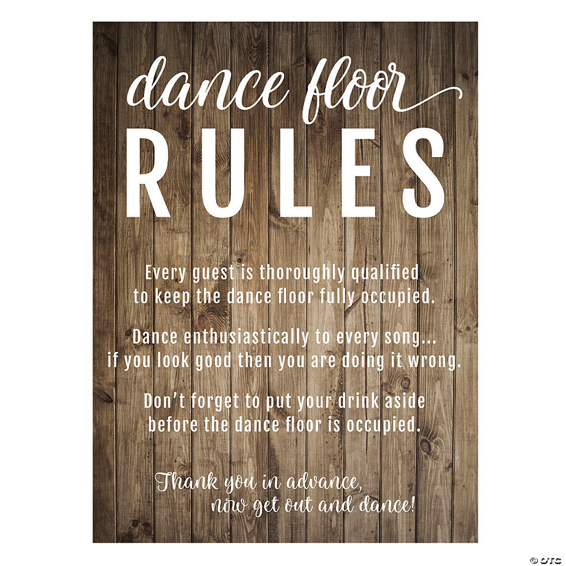 Dance Floor Rules Sign Image