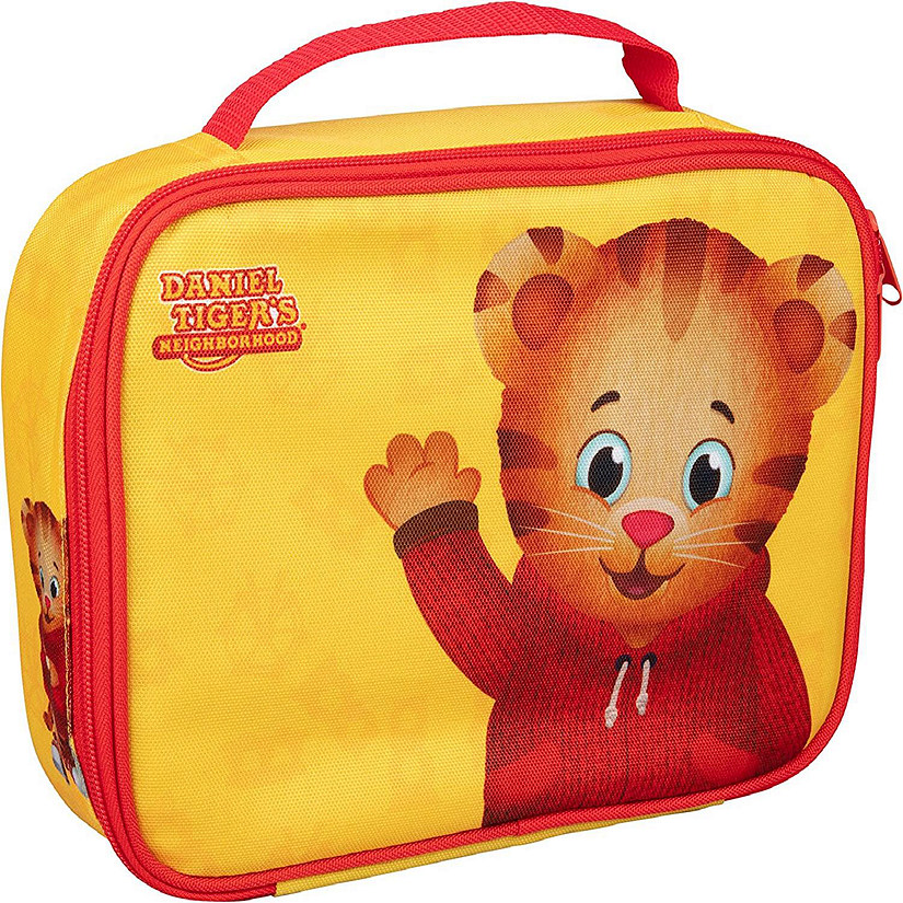 Daniel Tiger's Neighborhood Insulated Lunch Sleeve - Reusable Heavy Duty Tote Bag w Mesh Pocket (Daniel Tiger - Yellow) Back to School Lunch Box for Kids Image