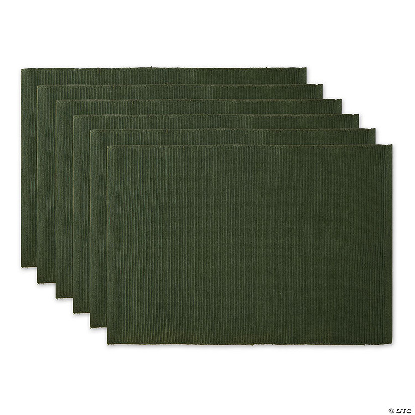 Dark Green Ribbed Placemat (Set Of 6) Image